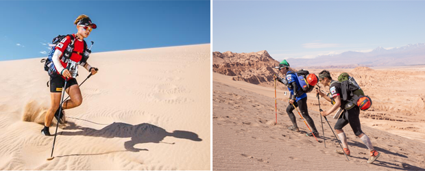 2017년 나미비아 사하라사막 마라톤 완주(왼쪽), 2018년 칠레 아타카마사막 마라톤 완주